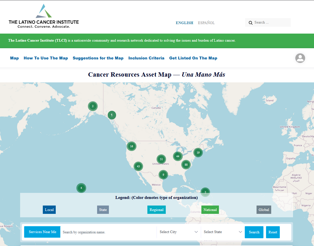 Reca Cancer Map Cancer Resources Asset Map - TLCI - The Latino Cancer Institute